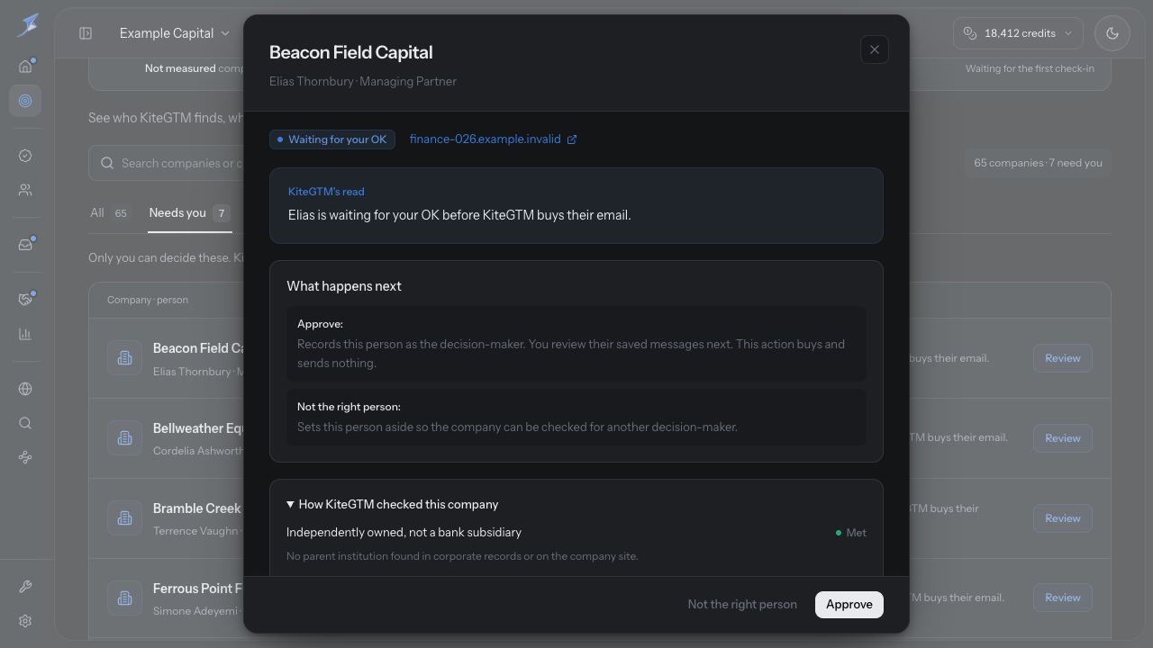 Beacon Field Capital’s expanded review identifies Elias Thornbury, shows company evidence and explains that person approval buys and sends nothing.