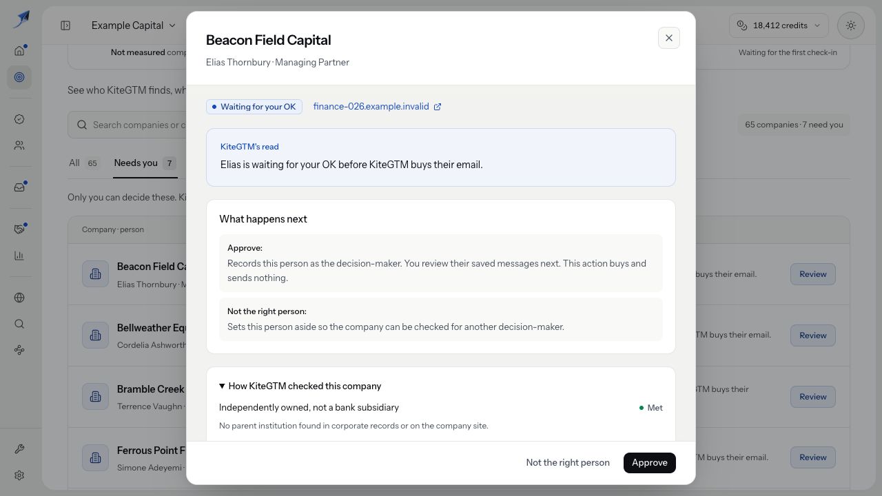 Beacon Field Capital’s expanded review identifies Elias Thornbury, shows company evidence and explains that person approval buys and sends nothing.