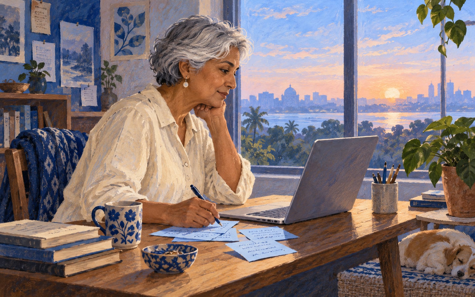 A founder learning from an early customer response and refining her notes.